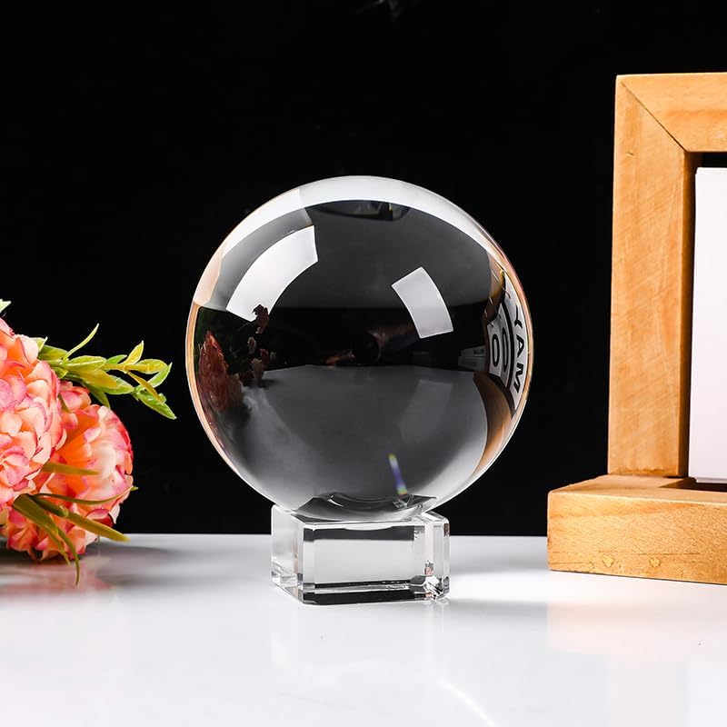 Modaier Small Clear Crystal Ball 60mm/2.3 inch for Fortune Teller Accessories,Halloween Decor,Magic,Feng Shui,Witchcraft,Scrying,Decorative Ball,Lensball Photography,Quartz Crystal Sphere Prop Glass Orb - Image 3